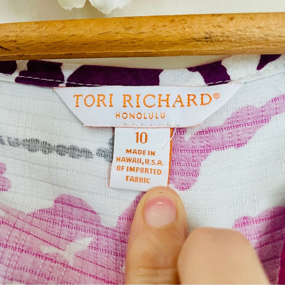 Tori Richard Vibrant Pink Purple Floral Tunic - Picture 2 of 7